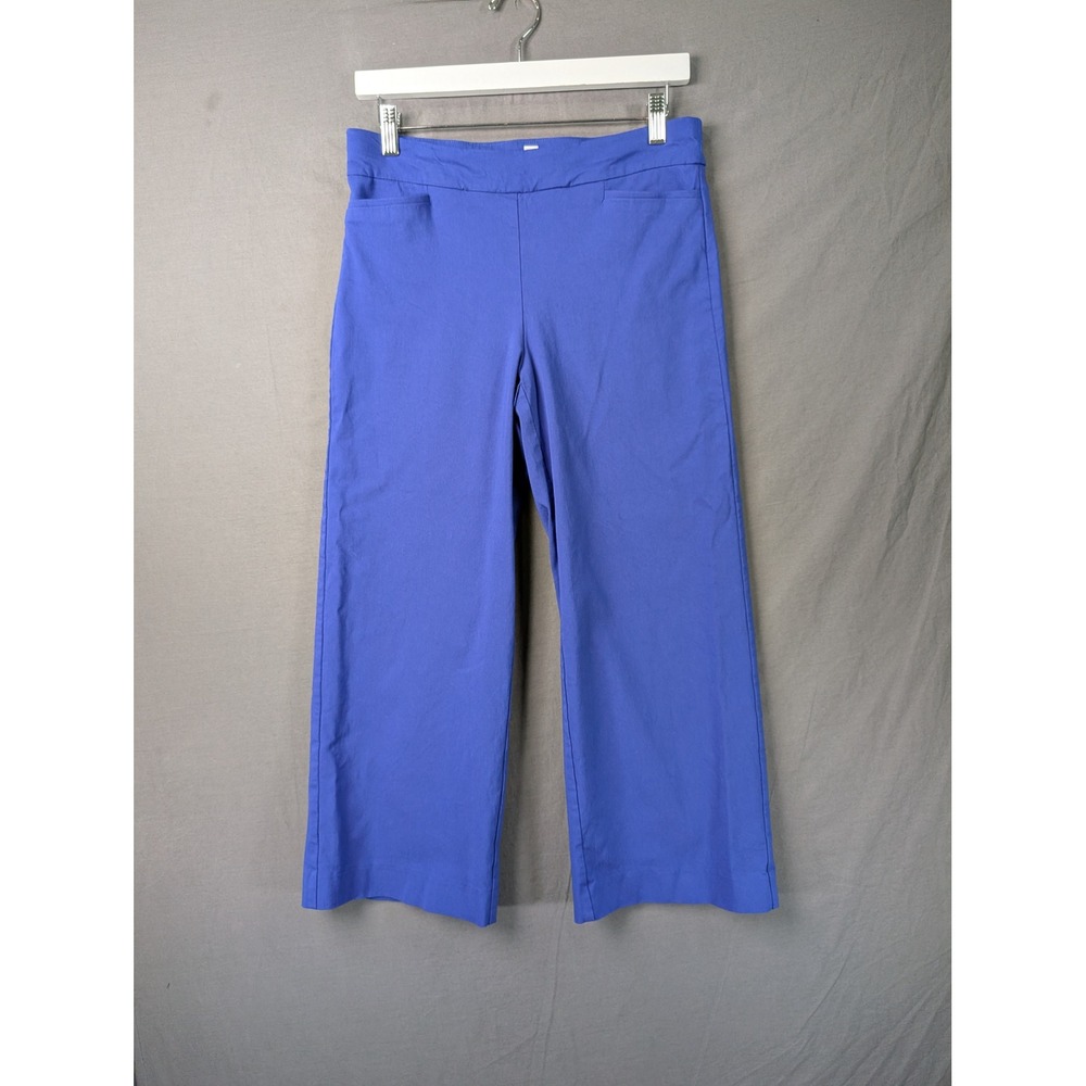 Chicos Blue Wide Leg Pull On Crop Pants 000R 570353471 Womens Size XS